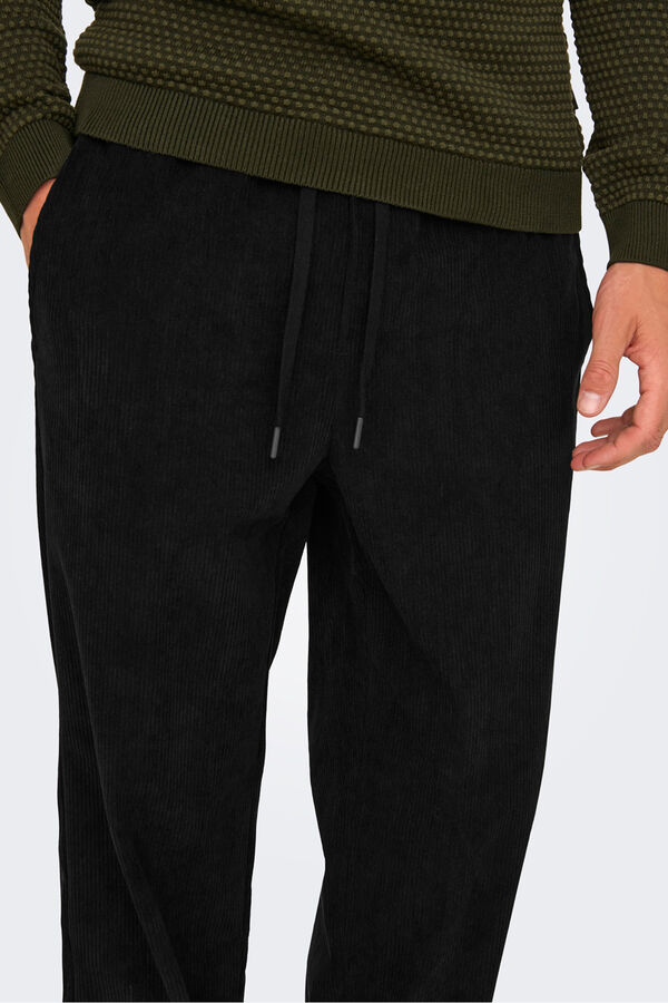Only & Sons Pantal&oacute;n largo pana negro