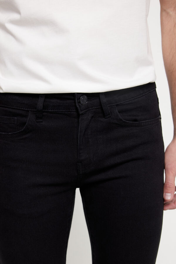 Springfield Gerade geschnittene Skinny Jeans schwarz