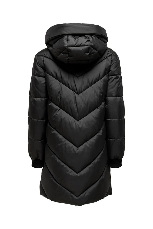 Springfield Long hooded puffer coat crna