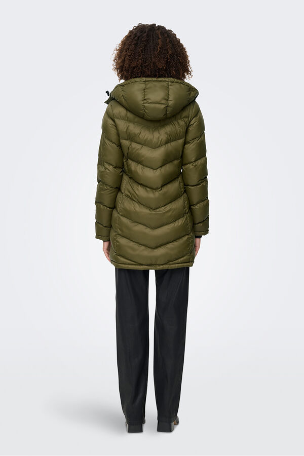 Only Sobretudo acolchoado imperme&aacute;vel verde
