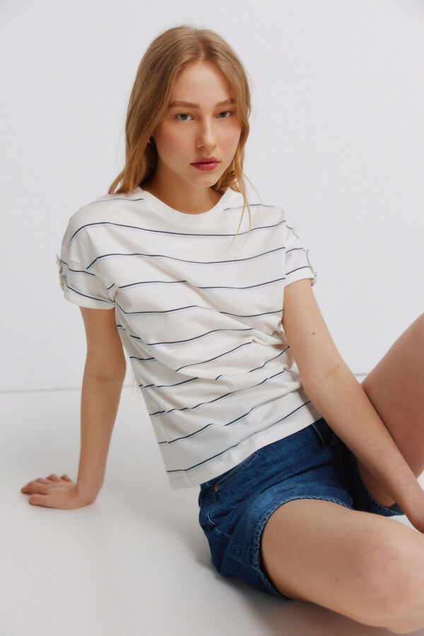 Springfield Striped short sleeve T-shirt white