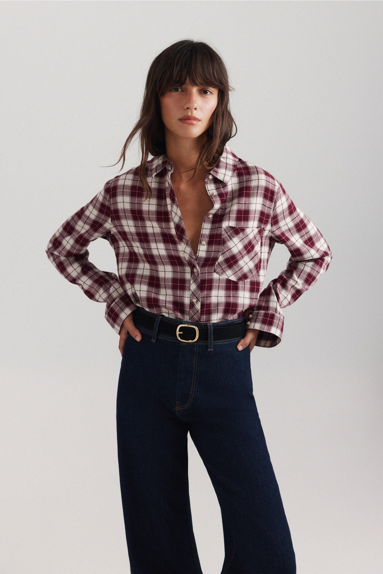 Springfield Camisa b&aacute;sica aos quadrados