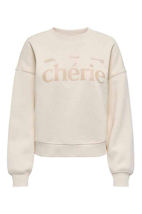 Only Sudadera detalle texto beige