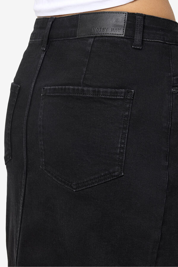 Noisy May Falda midi denim negro