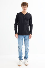 Inside Camiseta Cuello Panadero negro