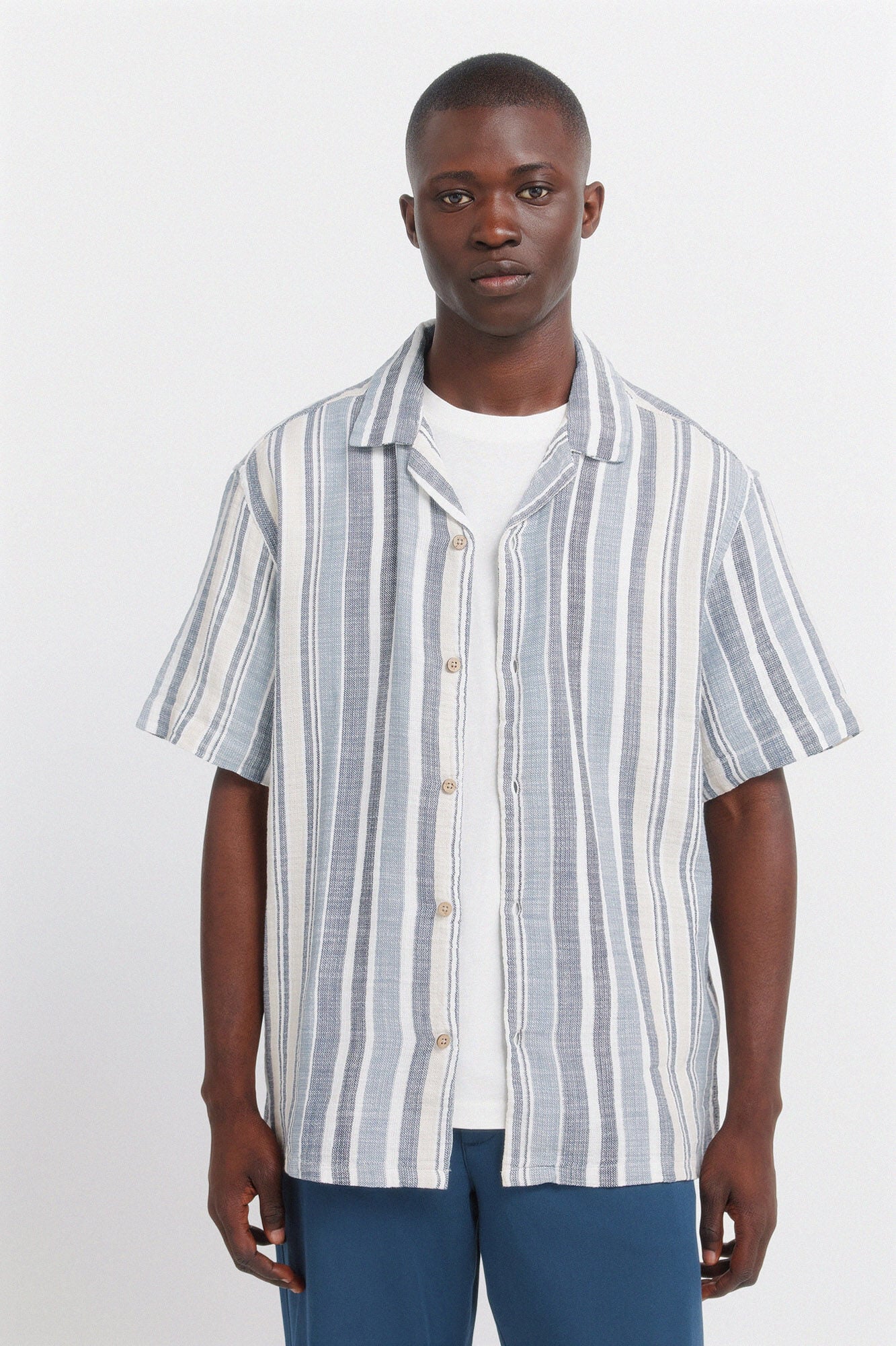 Springfield Camisa manga corta rayas r&uacute;stica