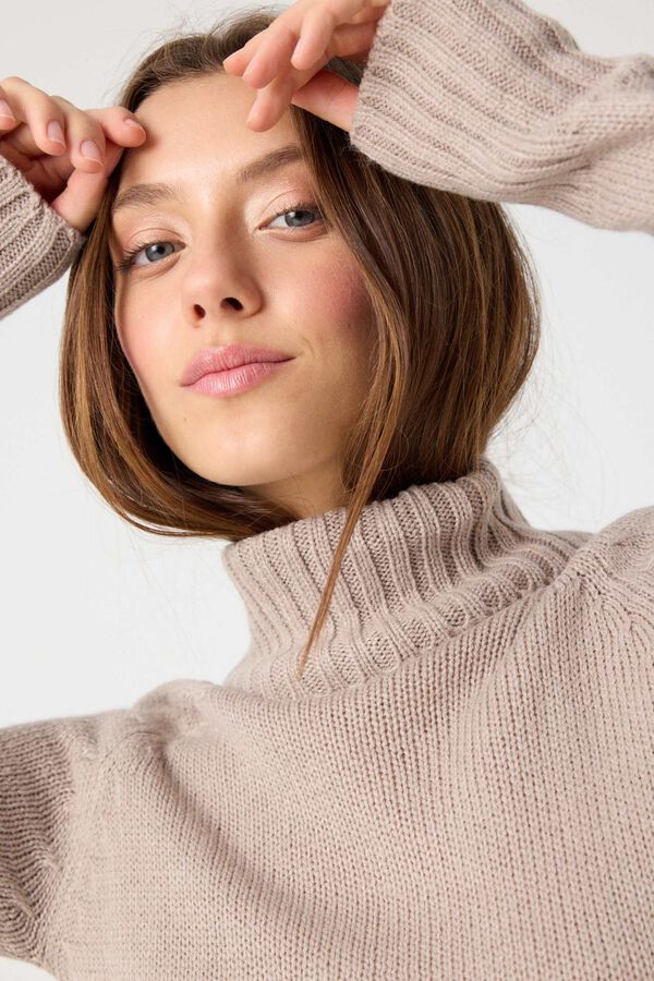 Inside Jersey de punto cuello alto nude