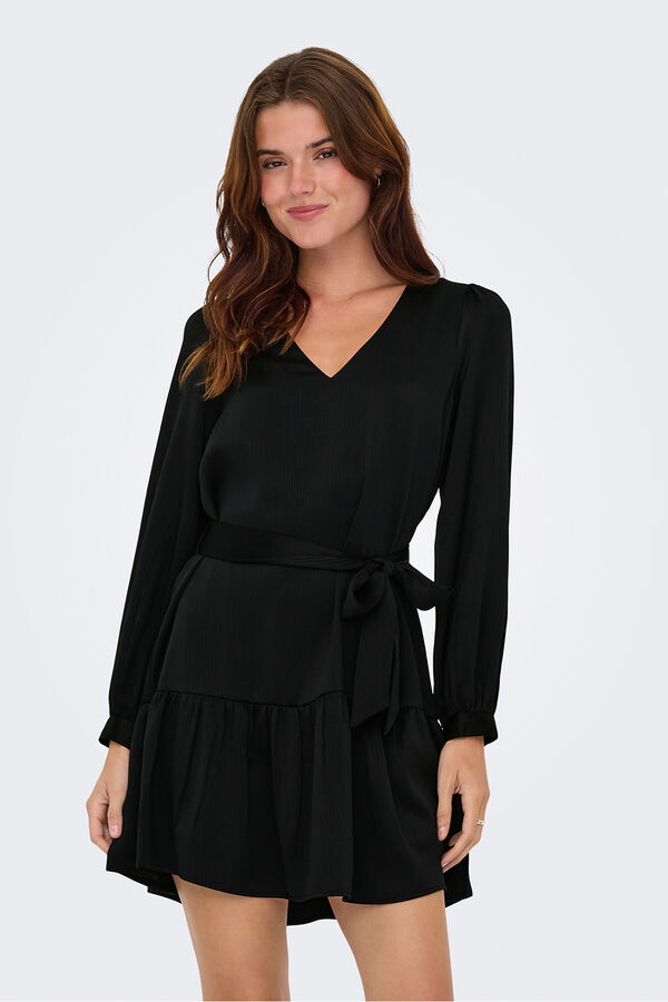 Only Vestido curto com cinto preto