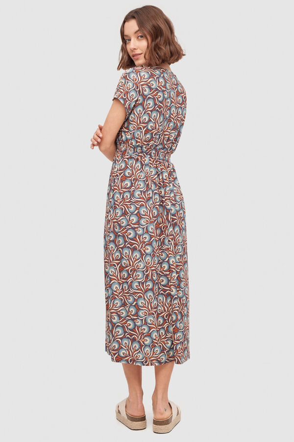 Springfield Midi dress with elasticated waist natural