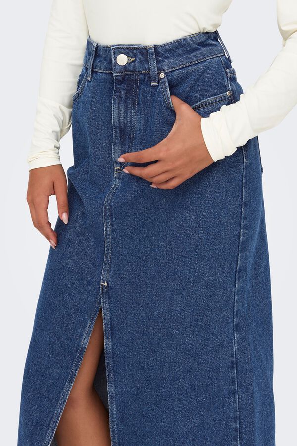 Only Denim midi skirt blue