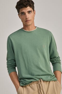 Springfield T-shirt piqué manga comprida  verde