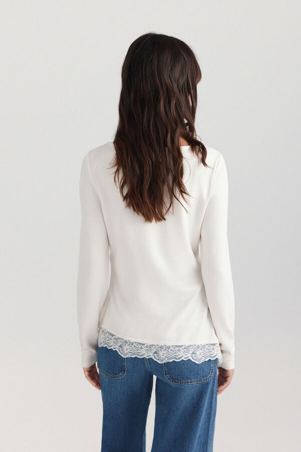 Springfield Asymmetric fine lace jumper printed