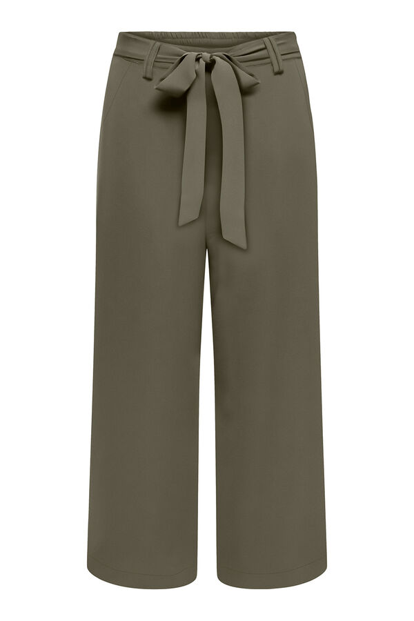 Only Pantal&oacute;n cropped fluido kaki