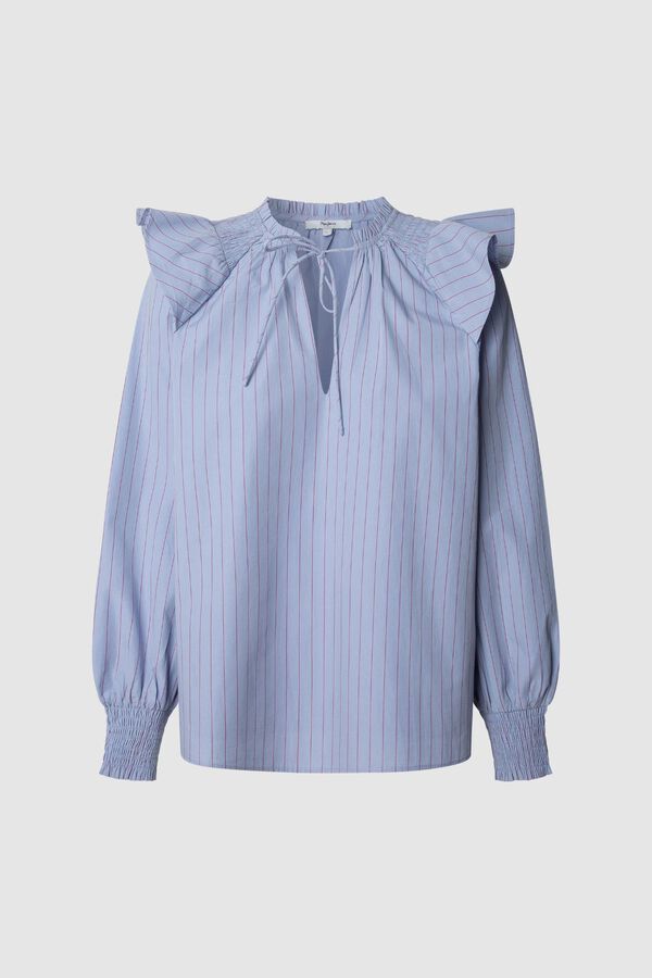 Pepe Jeans Striped Poplin Blouse Plava
