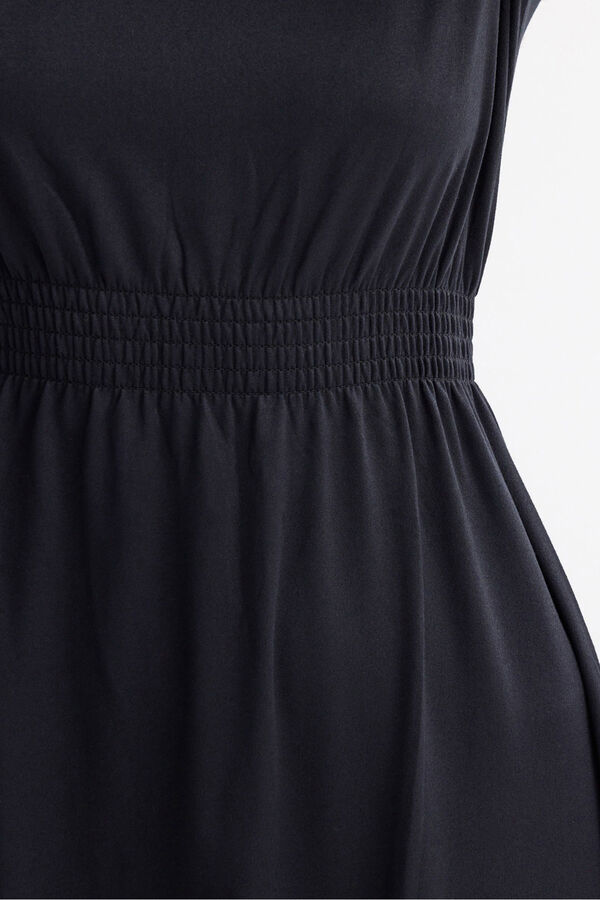 Inside Vestido de manga comprida com gola sub preto