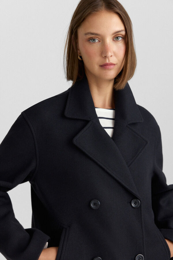 Springfield Double-breasted short jacket blue