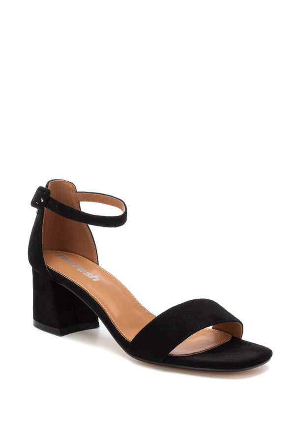 Refresh Suede shoes with wide heel black
