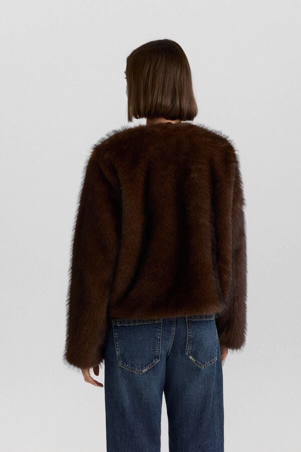 Springfield Veste courte en fourrure nude