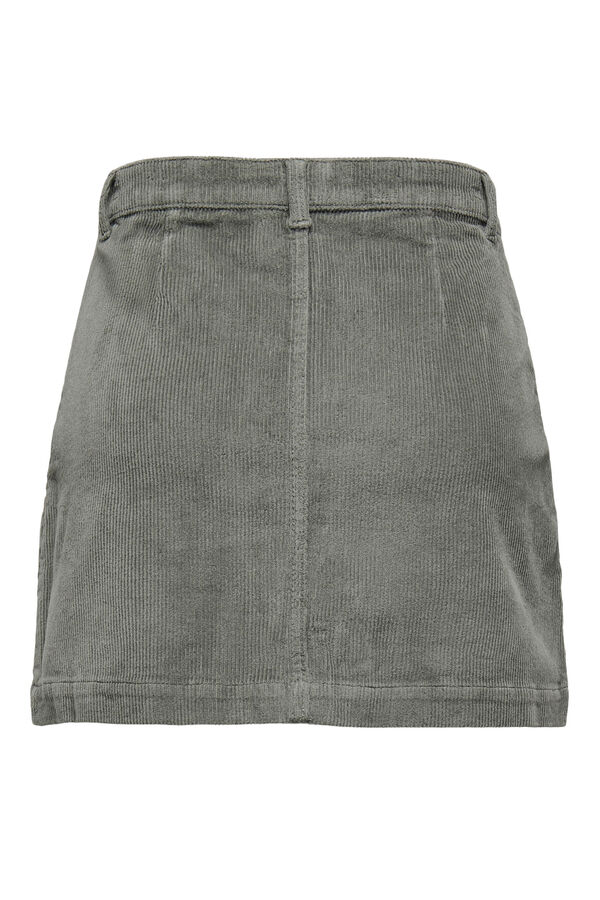 Only Saia curta de veludo cotel&ecirc; cinzento