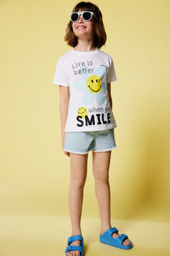 Springfield T-shirt "Smiley" de menina cinza