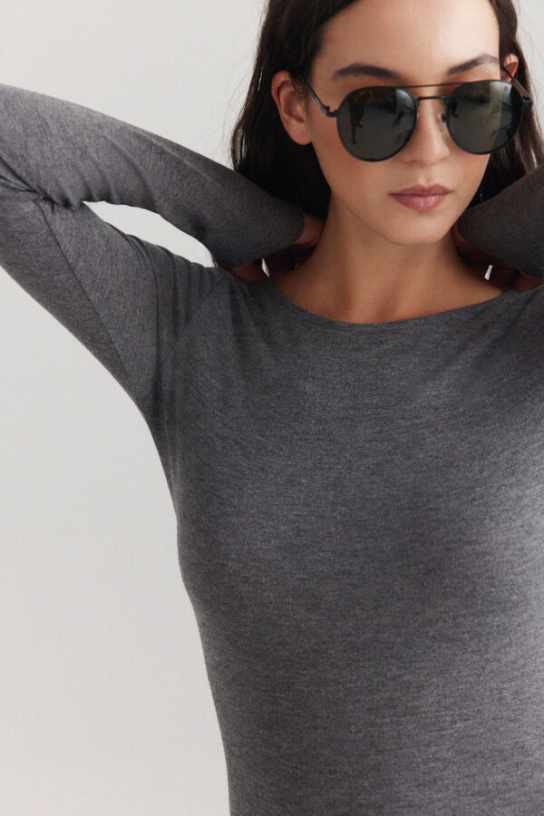 Springfield Fitted boat neck midi dress grey