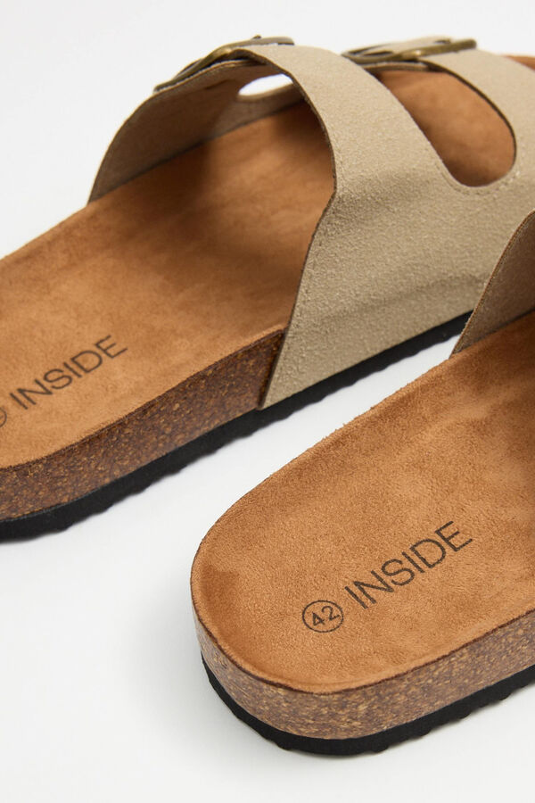 Inside Double buckle bio sandals brown