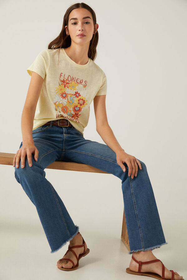 Springfield T-shirt gráfica algodão orgânico ocre