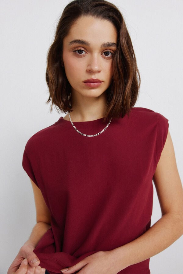 Springfield Plain basic straight T-shirt printed