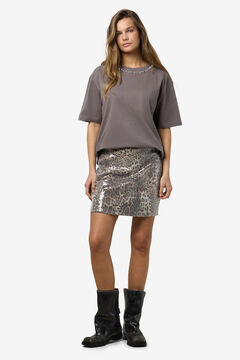 Noisy May animal sequin midi skirt