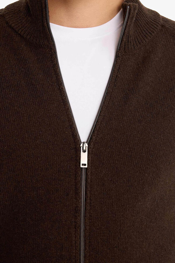 DeFacto High neck cardigan nude