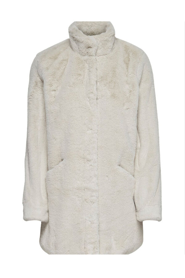 Only Sobretudo de pele sintética bege