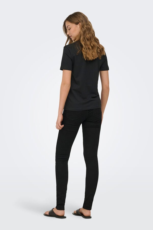 Only Camiseta estampado frontal negro