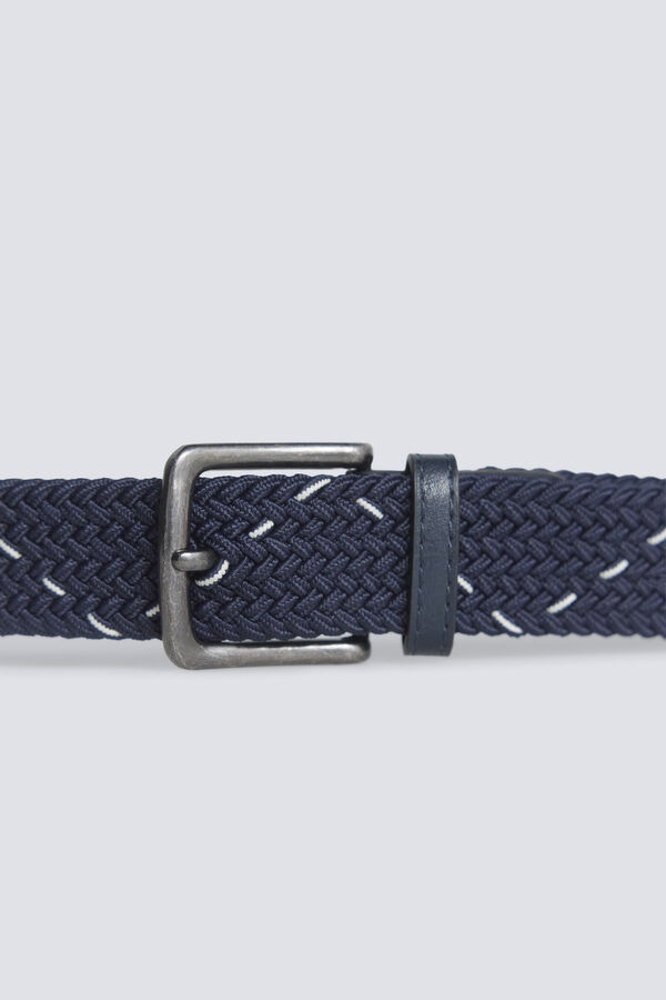 Springfield Braided belt with contrast cross blue