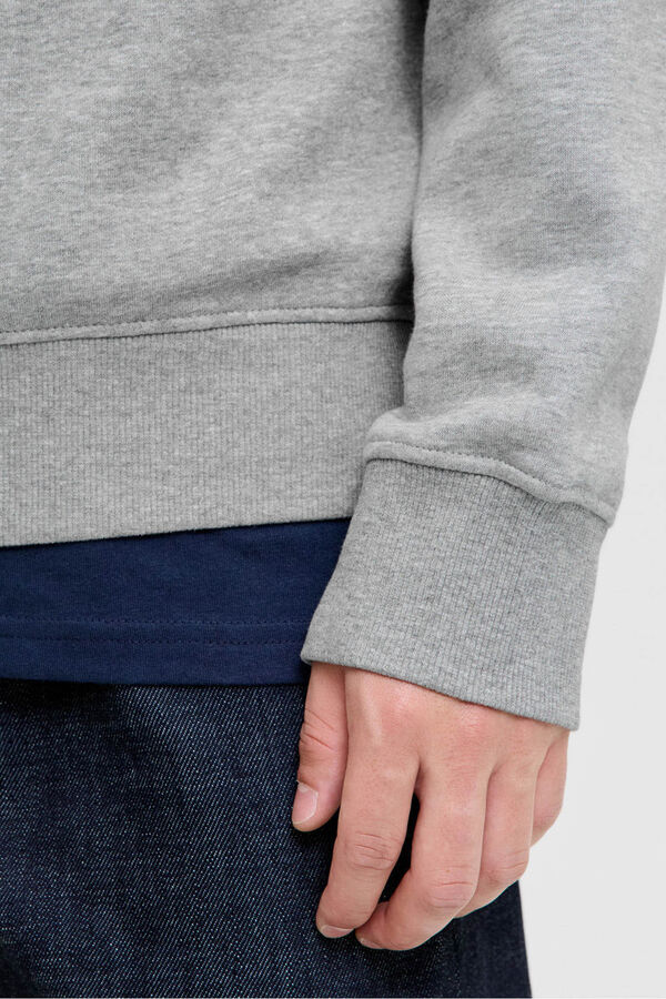 Jack & Jones Sudadera logo con capucha gris