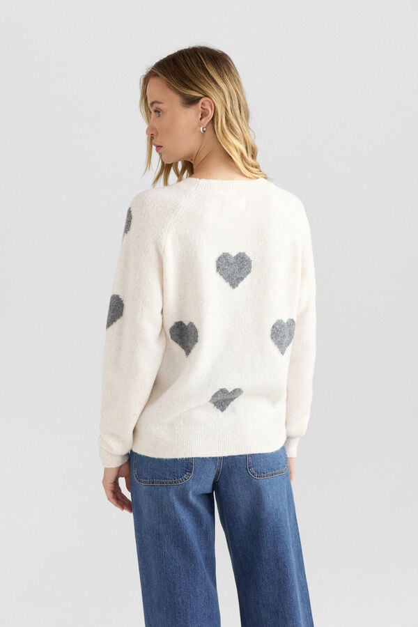 Springfield Heart print jumper beige