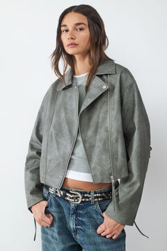 Balmohk Chaqueta biker efecto desgastada