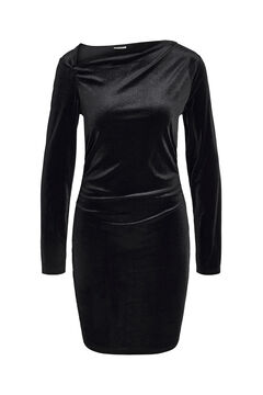 Springfield Velvet dress with asymmetric collar black