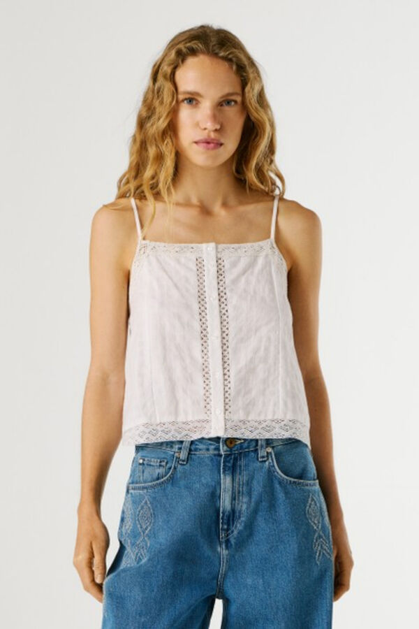 Pepe Jeans Top tirantes ajustable blanco