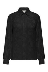 Only Camisa jacquard manga larga negro