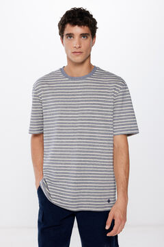 Springfield Textured stripe T-shirt blue
