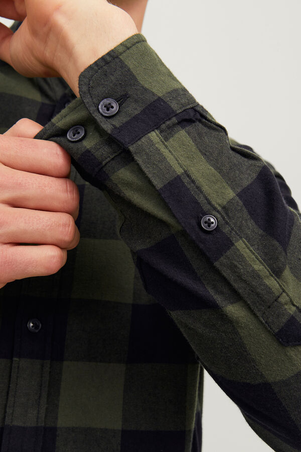 Jack & Jones Camisa xadrez regular fit verde