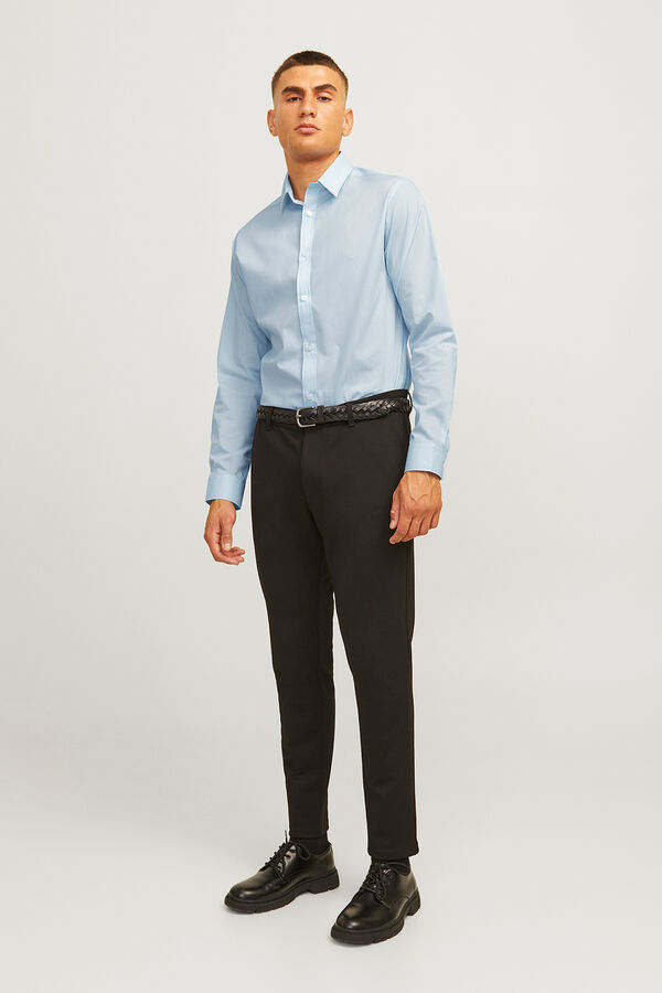 JJ REBEL Schmal geschnittenes, formelles Twill Blau