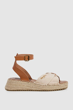 Springfield Cotton and leather wedge sandals | Pepe Jeans ecru