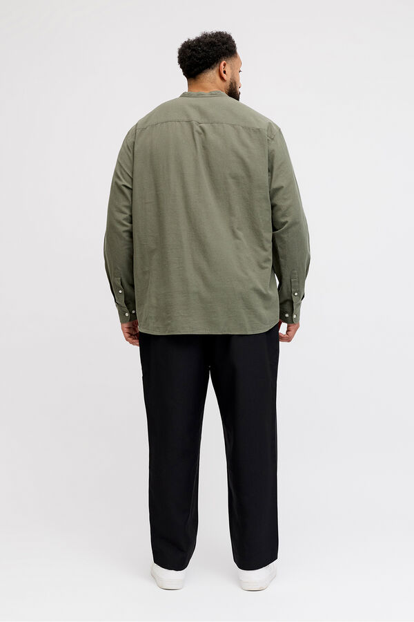 Jack & Jones PLUS Fine poplin long sleeve shirt nude