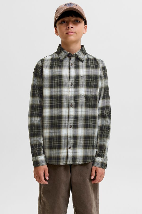 Jack & Jones Junior 100% cotton flannel shirt green