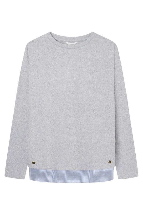 Springfield Side Buttons Two-Material T-shirt gray