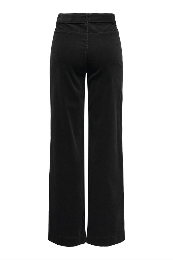 Only Wide leg corduroy trousers Crna