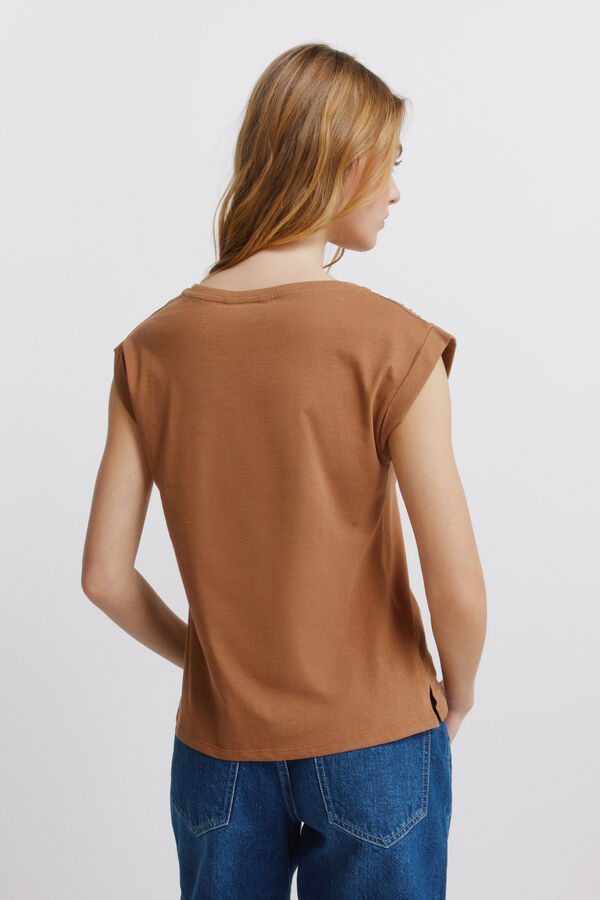 Springfield Folded sleeve T-shirt blue