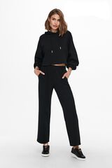 Only Pantal&oacute;n flu&iacute;do cintura ajustable negro