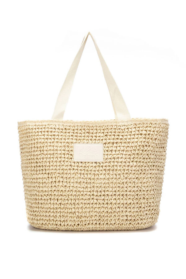 Refresh Raffia shoulder bag brown